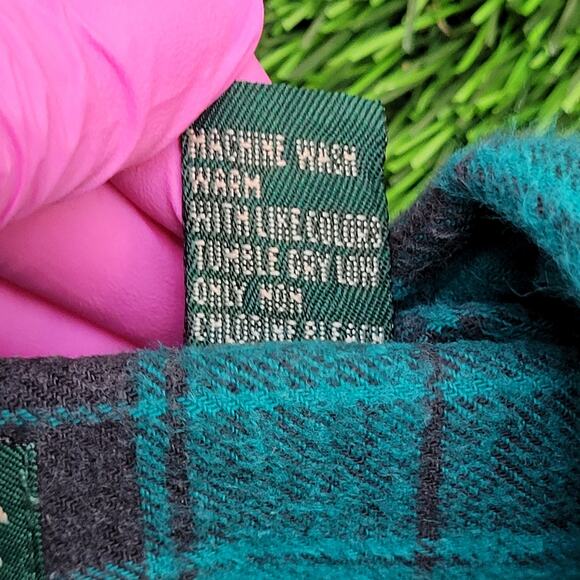 Vintage 90s American Eagle Plaid Shirt Medium 22x30 Baggy - Picture 8 of 11